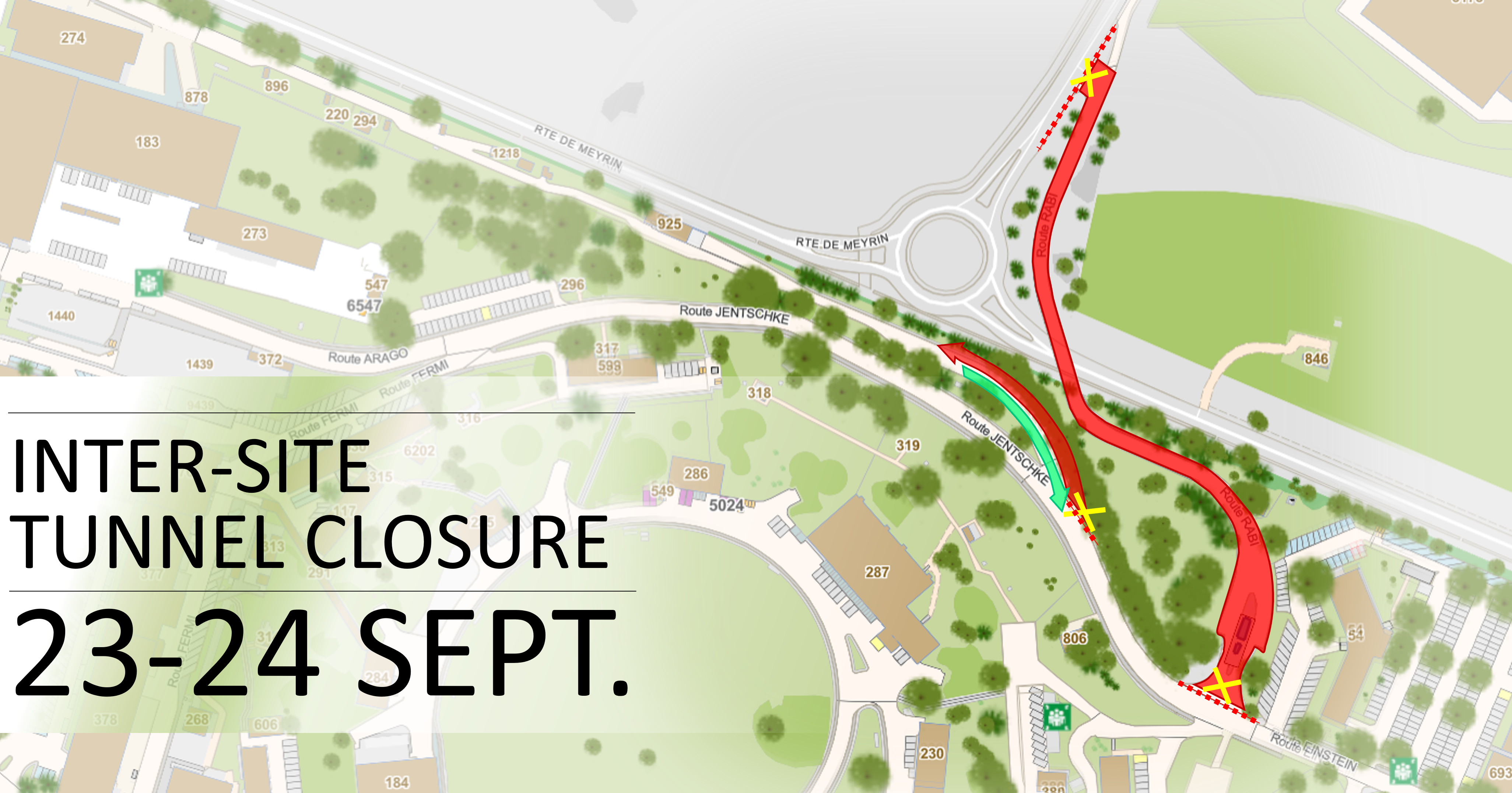 trafic disruption at intersite tunnel