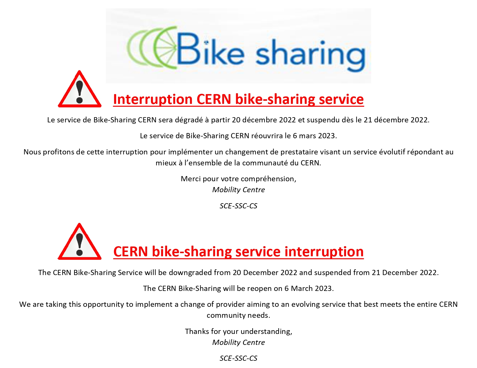 interruption bike sharing