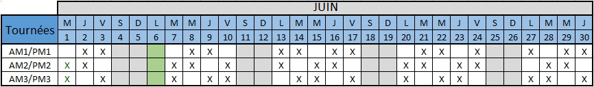 Mail Service  - June schedule 