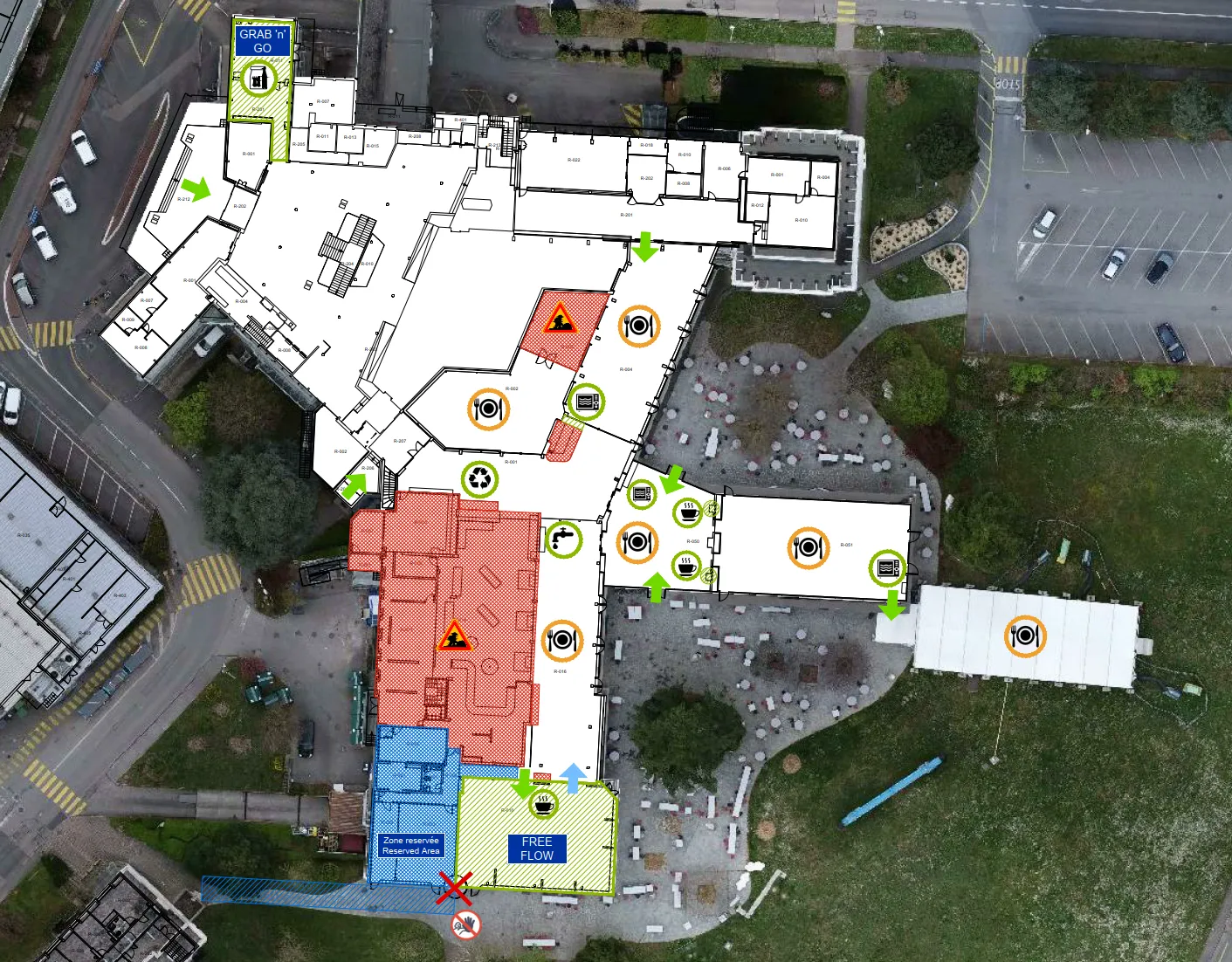 Map of Restaurant 1 during refurbishment