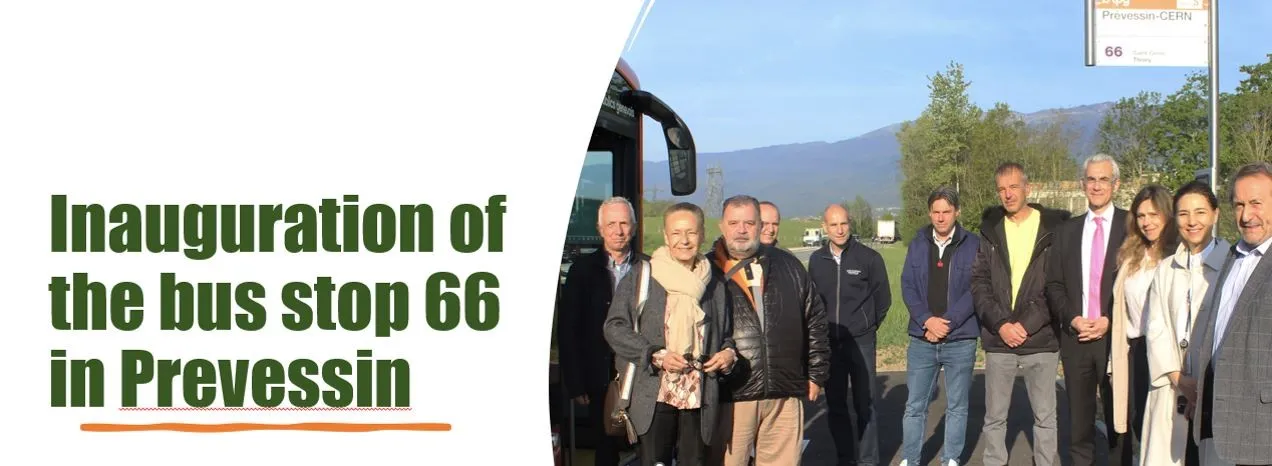 Inauguration of the bus stop 66 in Prevessin